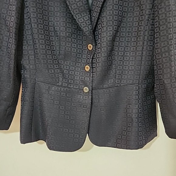 Tahari Arthur S. Levine Blazer Womens Size 10 Blue 3 Button Business Career - Picture 2 of 9